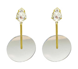 EARRINGS GOLD BRONZE PLEXI CHUPA CHUPA MIRROR