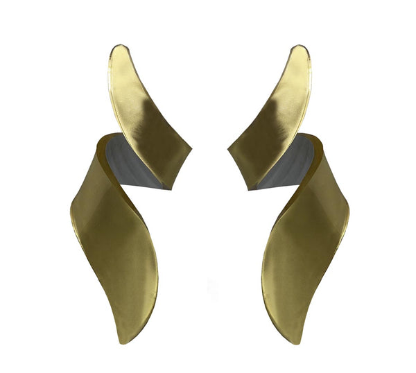 EARRINGS MIRROR GOLD  PLEXI MINI CURLY