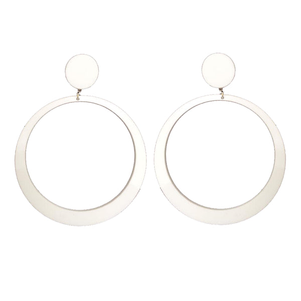 EARRINGS MAXI HOOPS WHITE