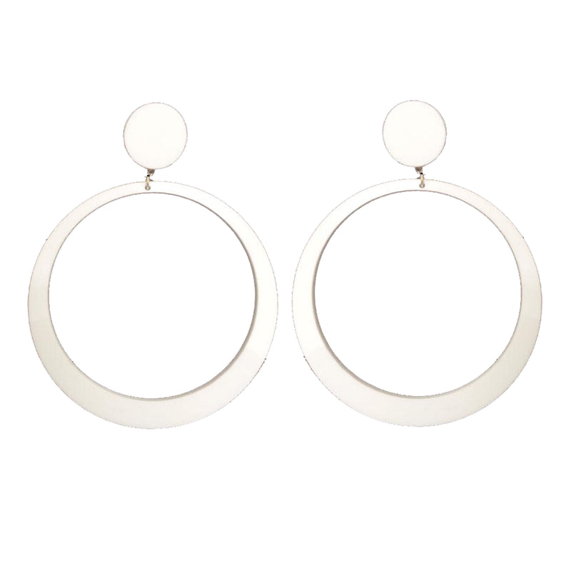 EARRINGS MAXI HOOPS WHITE