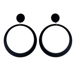 EARRINGS MAXI HOOPS BLACK