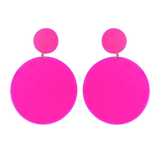 EARRINGS MAXI DOTS FUCSIA