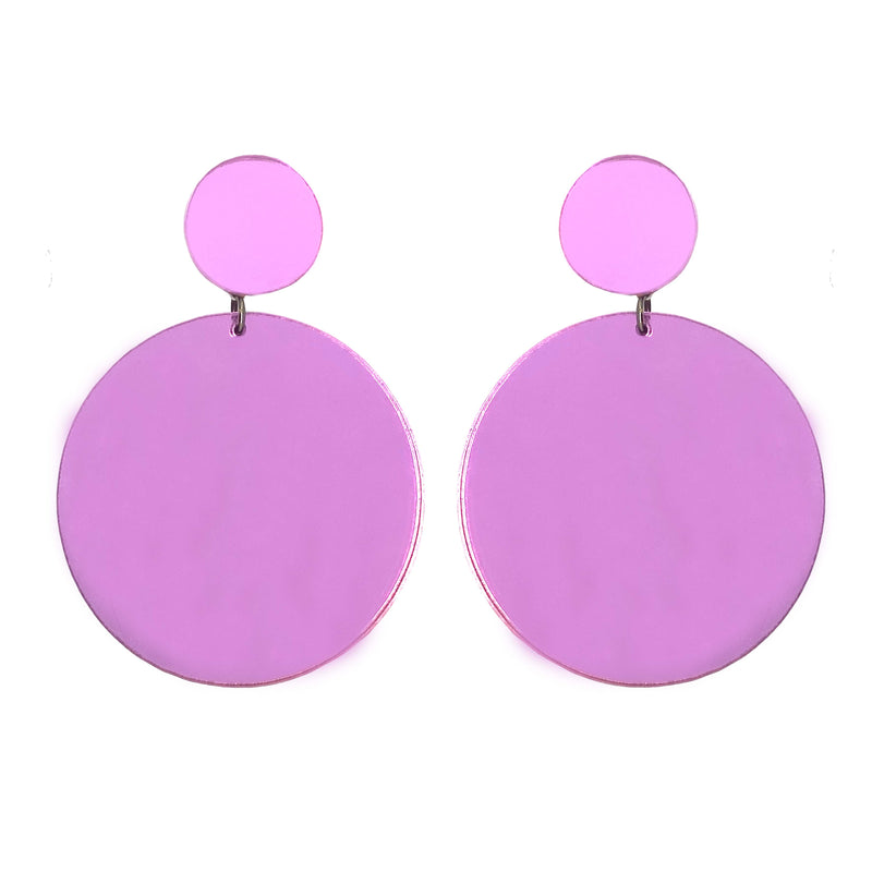 EARRINGS MAXI DOTS MIRROR ROSE