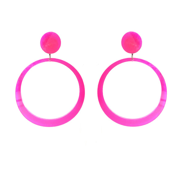 EARRINGS MINI HOOPS FUCSIA