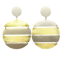 EARRINGS GOLD BRONZE PLEXI SUNSETS MOTHER OF PEARL