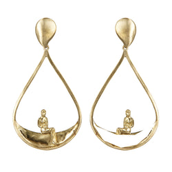 EARRINGS HALFMOON 2 GOLD BRONZE