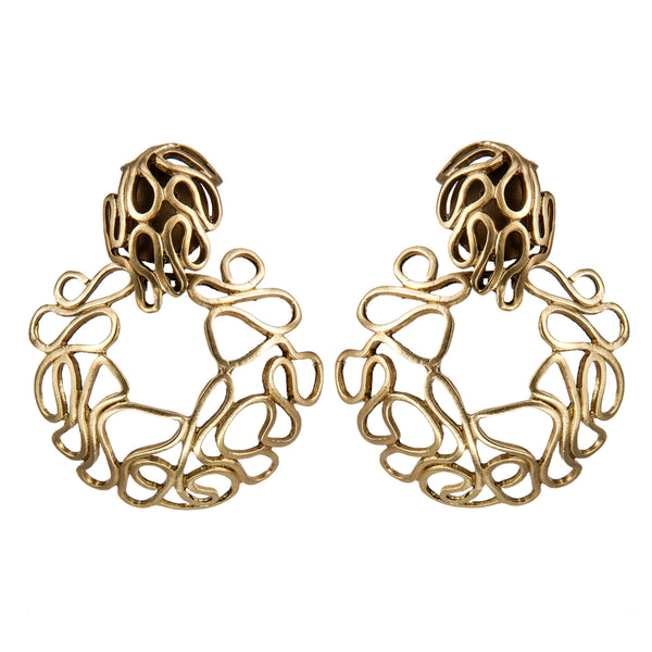 EARRINGS NOODLE GOLD BRONZE