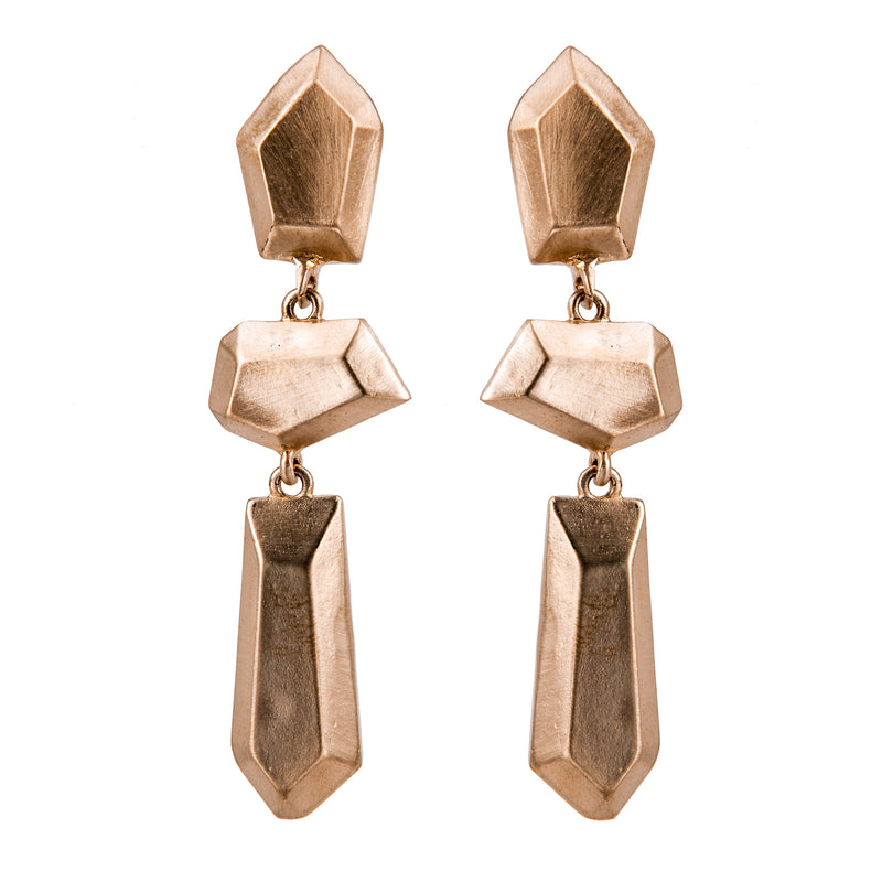 EARRINGS NUGGETS ROSE BRONZE