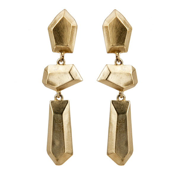 EARRINGS NUGGETS GOLD BRONZE