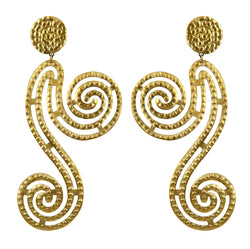 EARRINGS WAVES GOLD BRONZE