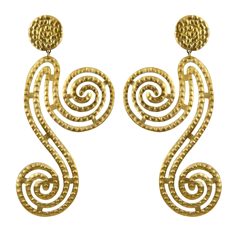 EARRINGS WAVES GOLD BRONZE