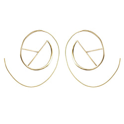 EARRINGS PEACE AND LOVE GOLD BRONZE