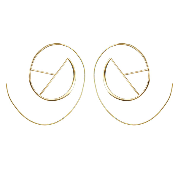 EARRINGS PEACE AND LOVE GOLD BRONZE