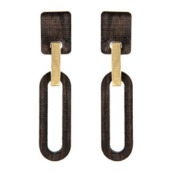 EARRINGS TRACK GOLD BRONZE & EBANO