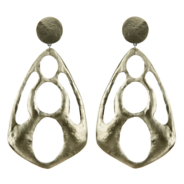 EARRINGS RHOMBOIDS WHITE BRONZE