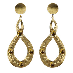 EARRINGS EIGHT GOLD BRONZE AND TOPAZ