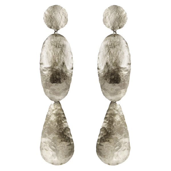 EARRINGS OVALOID WHITE BRONZE