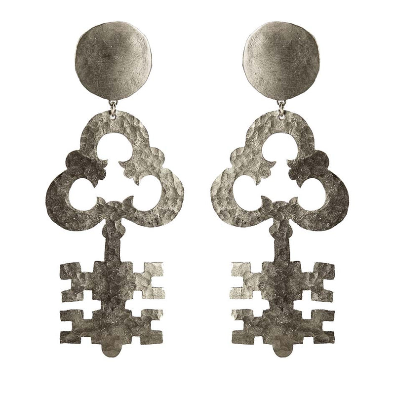 EARRINGS PASSPARTOUT WHITE BRONZE