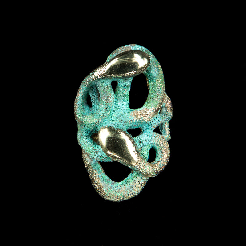 RING  SNAKE GOLD BRONZE & PATINA