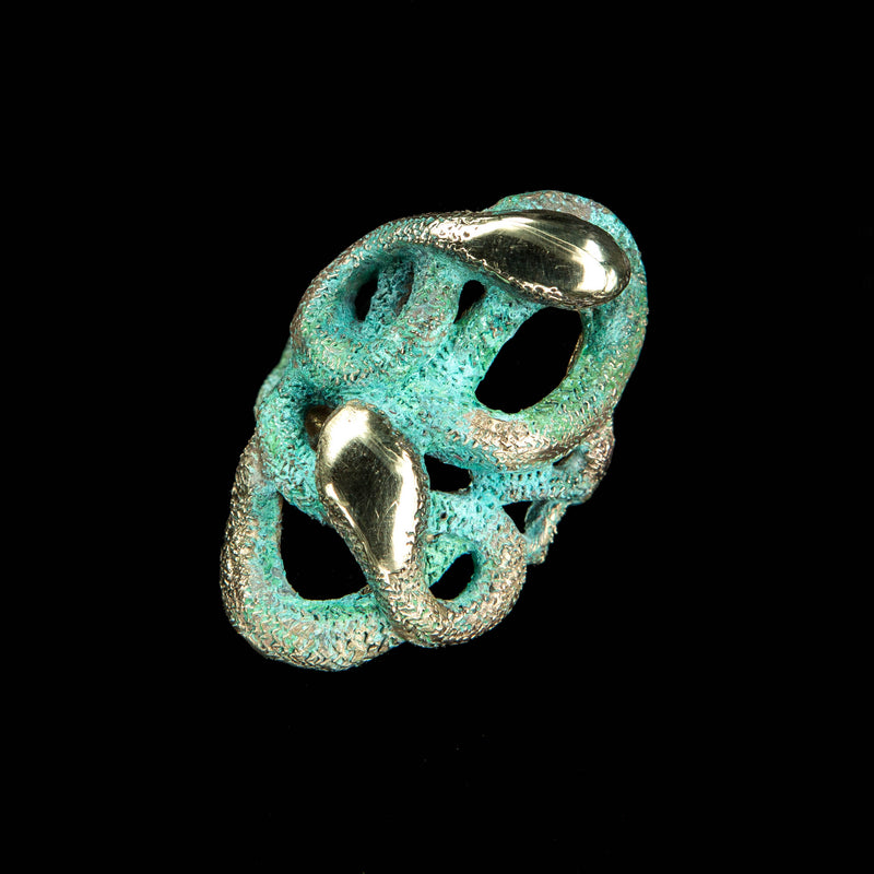 RING  SNAKE GOLD BRONZE & PATINA