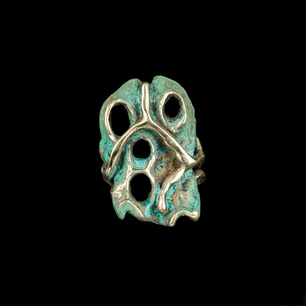 RING MANGROVE GOLD BRONZE & GREEN PATINA