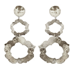 EARRINGS ROSES WHITE BRONZE