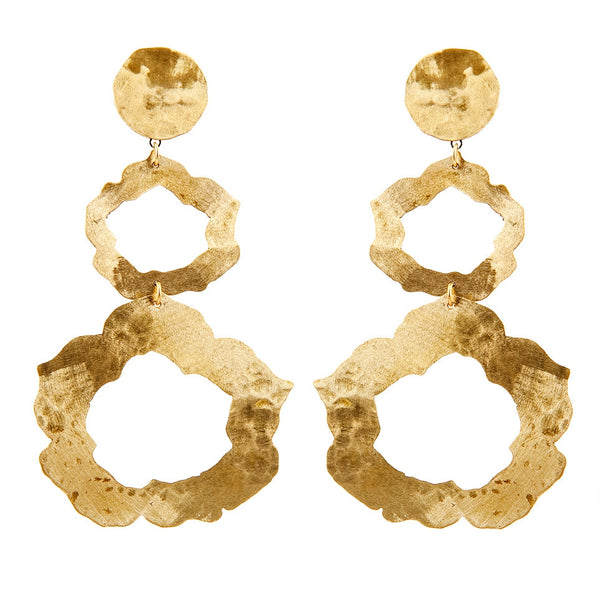 EARRINGS ROSES GOLD BRONZE