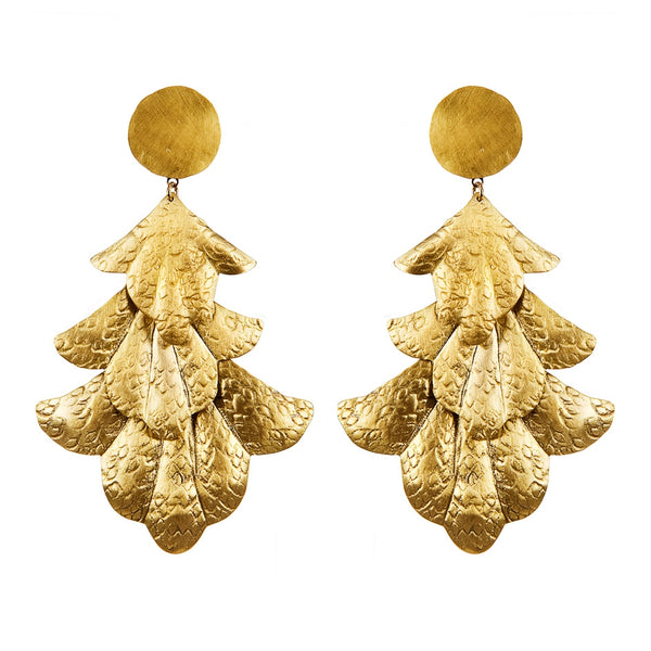 EARRINGS FANS GOLD BRONZE