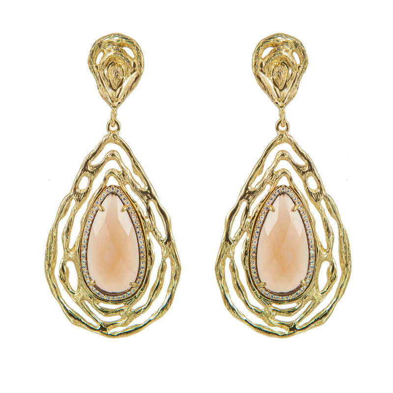 EARRINGS TEARDROPS LIGHT TOPAZ
