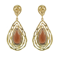 EARRINGS TEARDROPS DARK TOPAZ