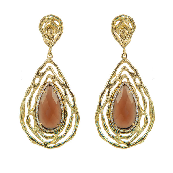 EARRINGS TEARDROPS DARK TOPAZ