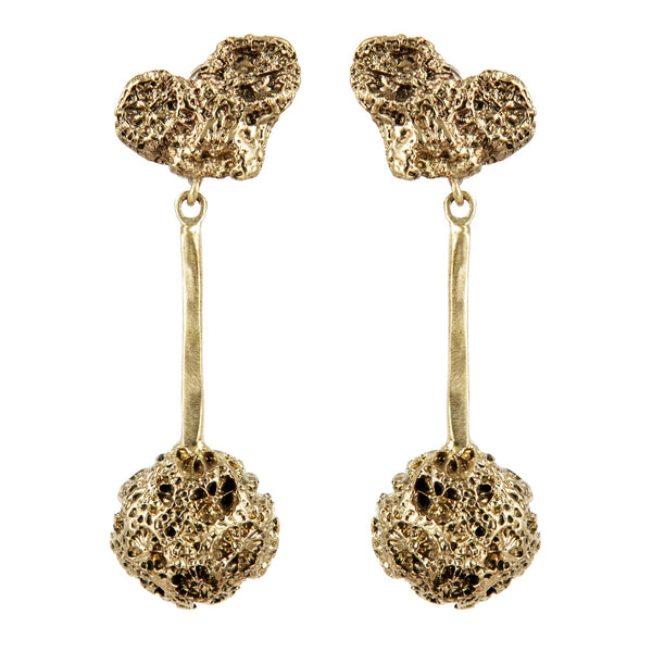 EARRINGS  CORALS SPHERES