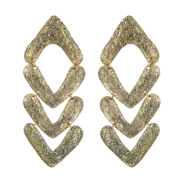 EARRINGS 3V GOLD BRONZE