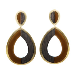 EARRINGS BIODROPS CARAMEL & EBONY