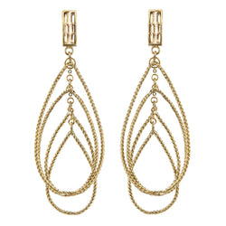 EARRINGS GOLD BRONZE DROPS WHITE OPAL