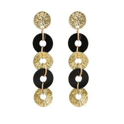 EARRINGS POLO GOLD AND BLACK