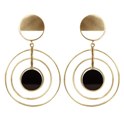 EARRINGS ORBIDIX BLAKC GOLD BRONZE
