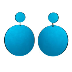 EARRINGS MAXI DOTS MIRROR BLUE