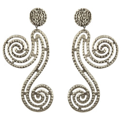 EARRINGS WAVES WHITE BRONZE