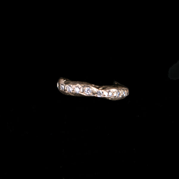 BOLD BAND SPARKLE RING ROSE  BRONZE