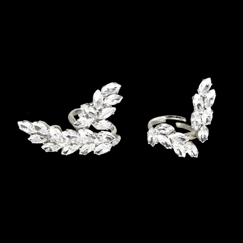 DOUBLE LEAVES & TRIPLE LEAVES RINGS WHITE BRONZE