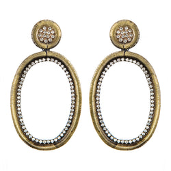 EARRINGS OVALS FOX OXIDIZED GOLD