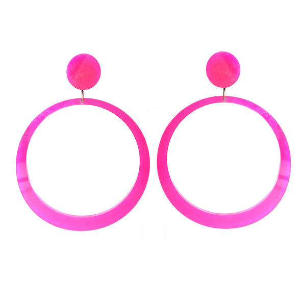 EARRINGS MAXI HOOPS FUCSIA