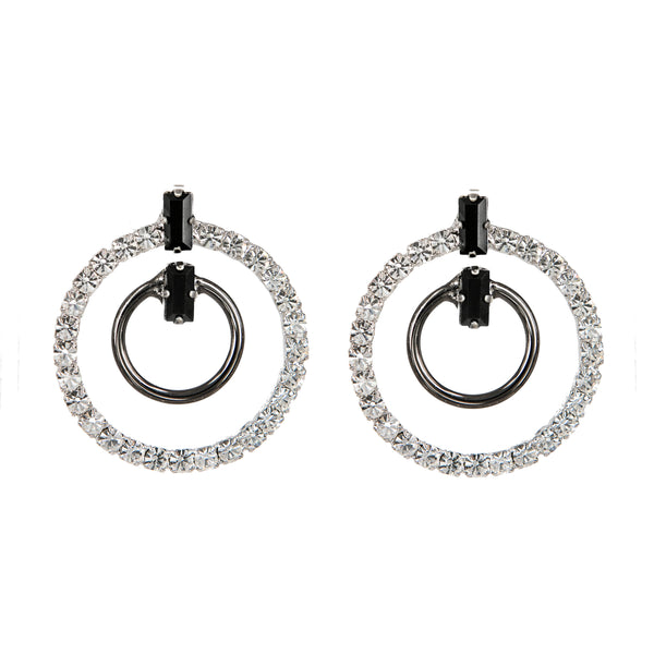 EARRINGS SPACESHIP BLACK & RUTHENIUM
