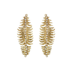 EARRINGS MINI FEATHERS GOLD BRONZE