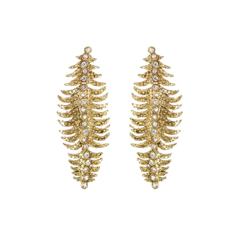 EARRINGS MINI FEATHERS GOLD BRONZE