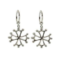 SANTIAGO CROWN CROSSES RHODIUM EARRINGS