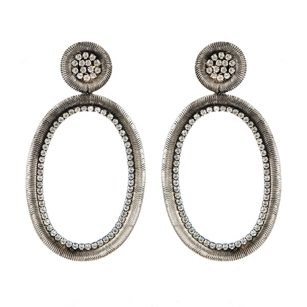 EARRINGS OVALS FOX RUTHENIUM