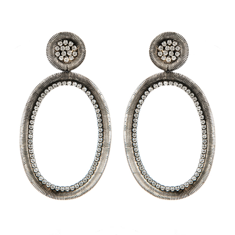 EARRINGS OVALS FOX RUTHENIUM