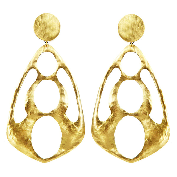 EARRINGS RHOMBOIDS GOLD BRONZE